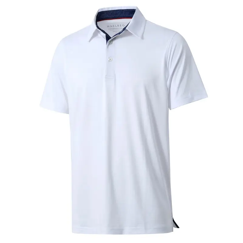 Men's Dry Fit Moisture Wicking Performance Short Sleeve Collared Polo Shirts for Casual Athletic Business