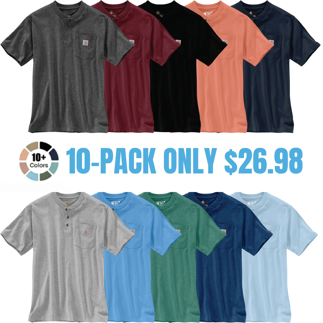 Last Day Promotion! K84 Men's Loose Fit Short-Sleeve Henley T-Shirt (Also Available in Big & Tall)