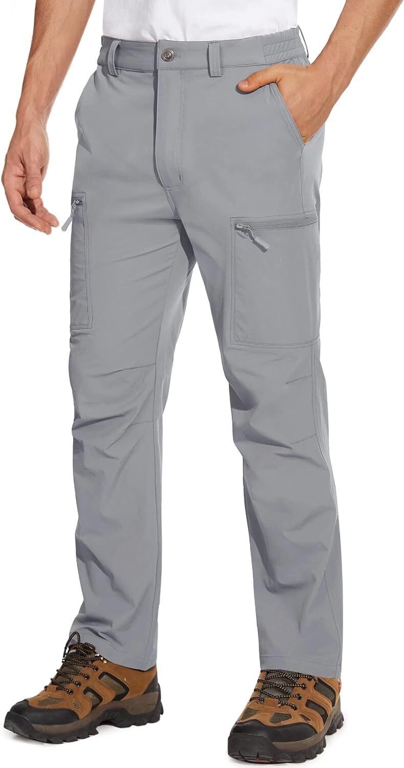 7-park Men's Hiking Pants 6 Pockets,Water Resistant Ripstop Outdoor Pants,Lightweight Quick Dry Fishing Work Pants