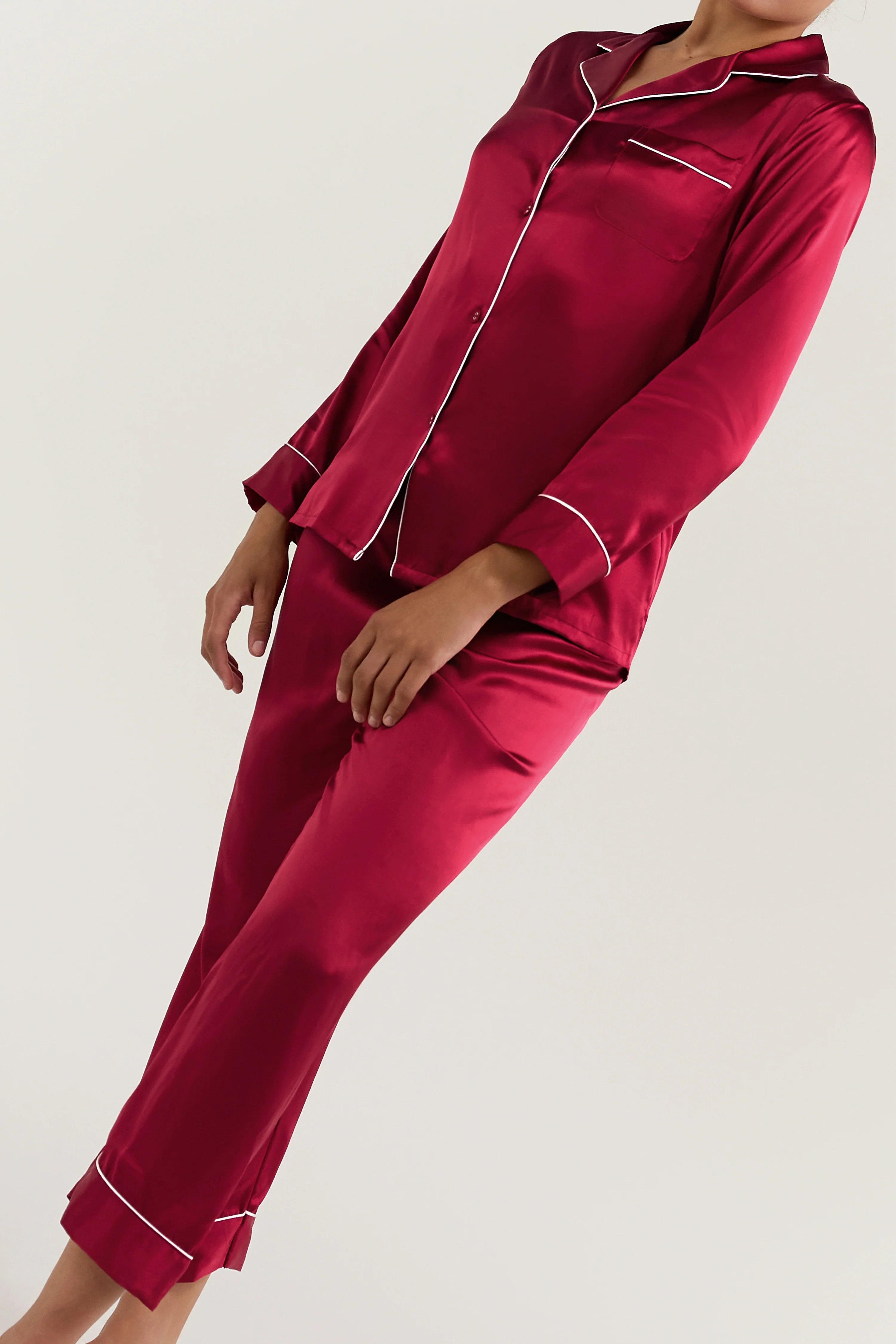 Women’s Long-Sleeve & Pants Silk Pajama