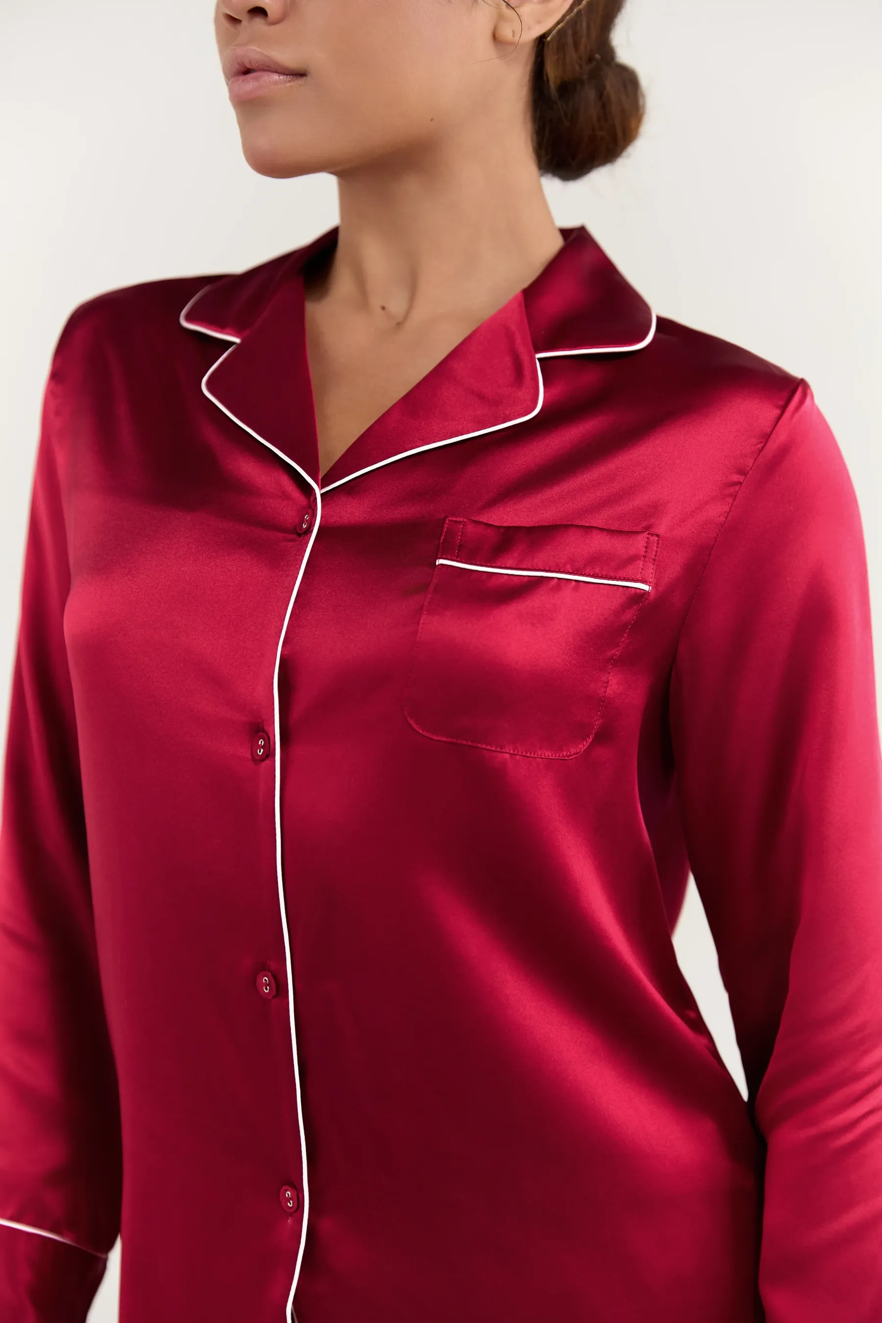 Women’s Long-Sleeve & Pants Silk Pajama