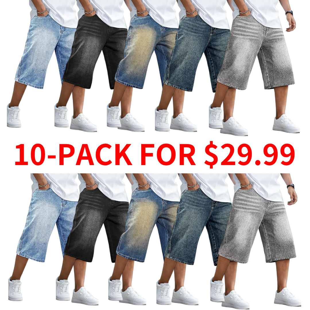 Men's Loose-Fit Denim Shorts — Stretchy, Relaxed Fit