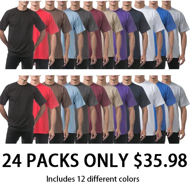 Classic Men's T-Shirt - New Heavyweight Short Sleeve Crew Neck Solid Men's T-Shirt Moisture Wicking, Tag Free, Also Available in Plus and Extra Long Sizes