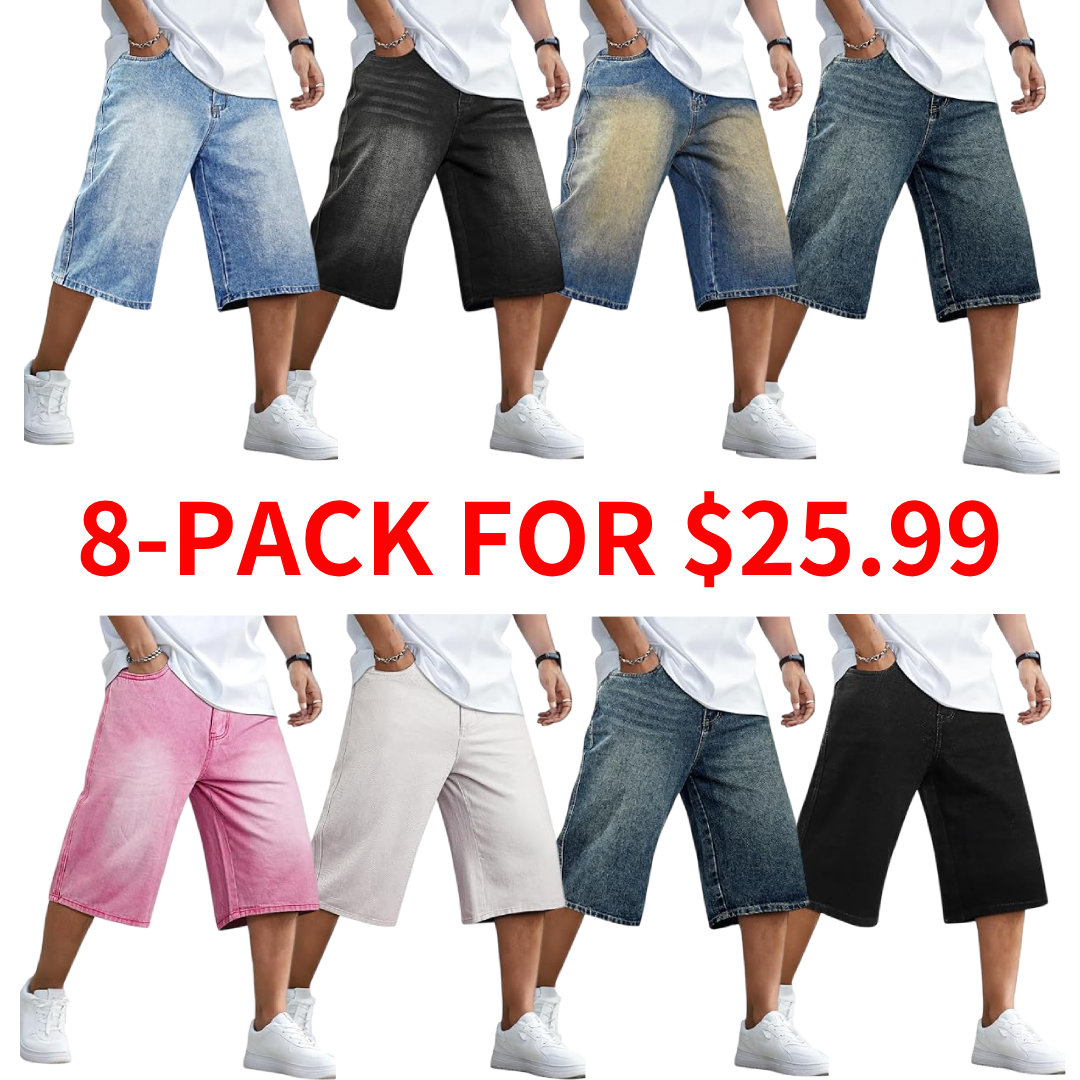 Men's Loose-Fit Denim Shorts — Stretchy, Relaxed Fit