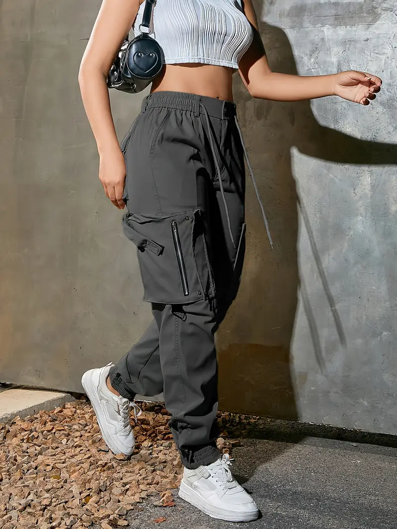 Women’s cotton cargo pants with multiple practical pockets.