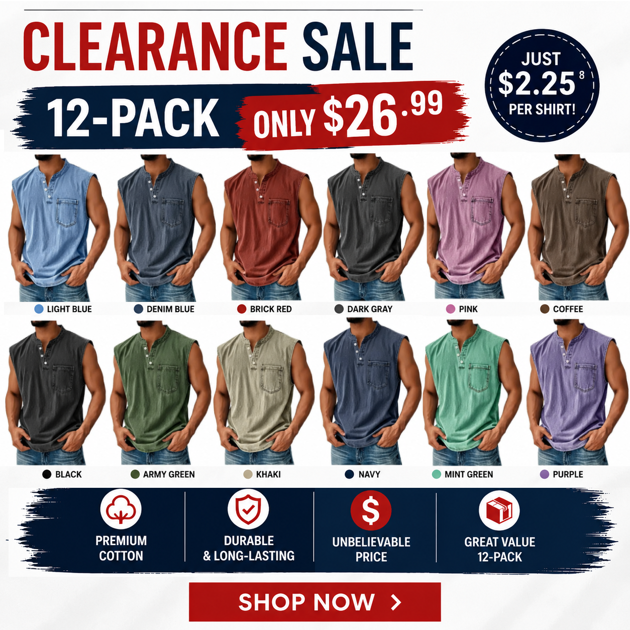 Men's Vintage Stand Collar Casual Pocket Solid Color Sleeveless Henley Vest