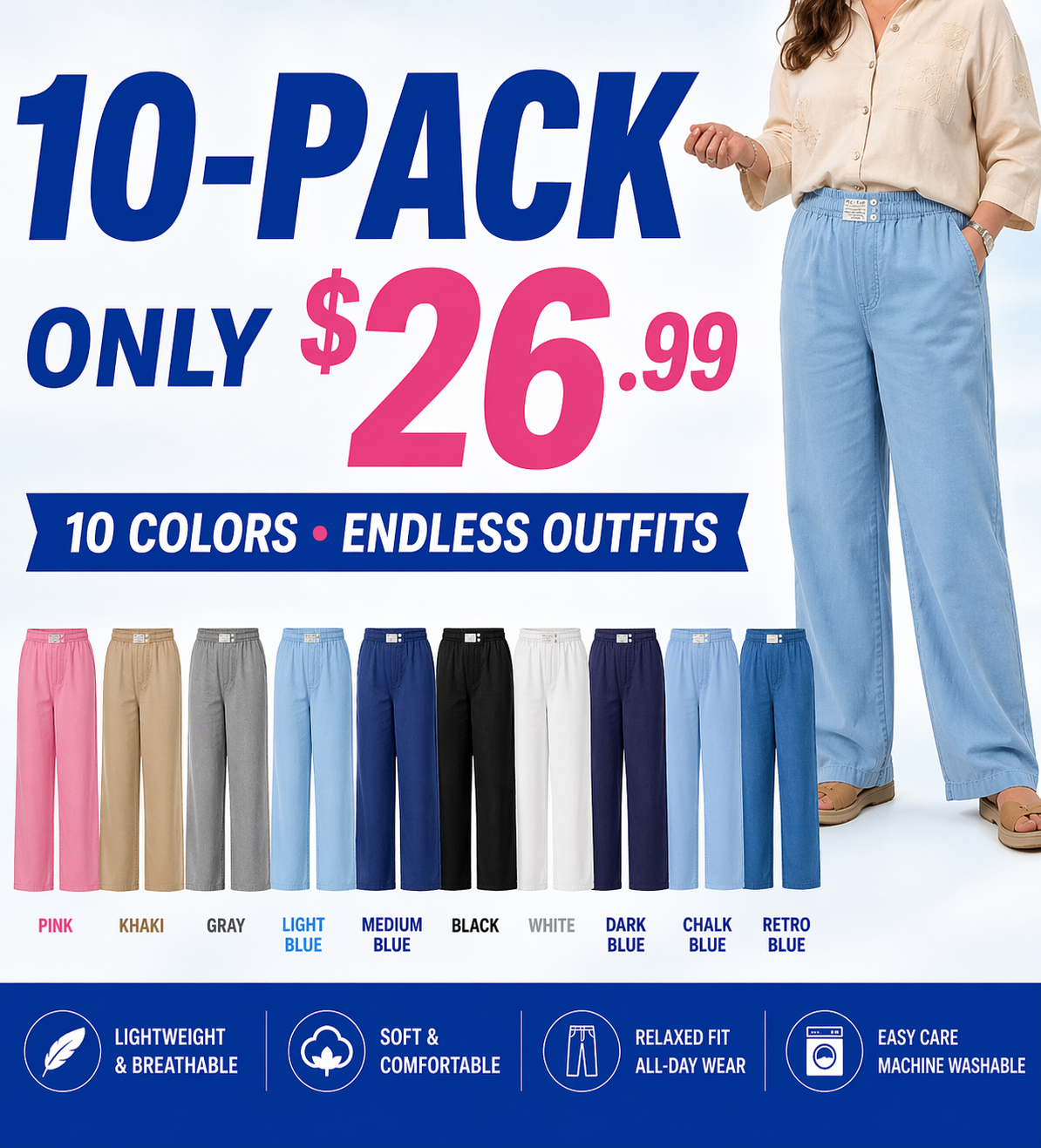 🏆Hot Sale⚡ SoftStretch™ High-Waist Comfort Jeans – Premium Stretch Denim