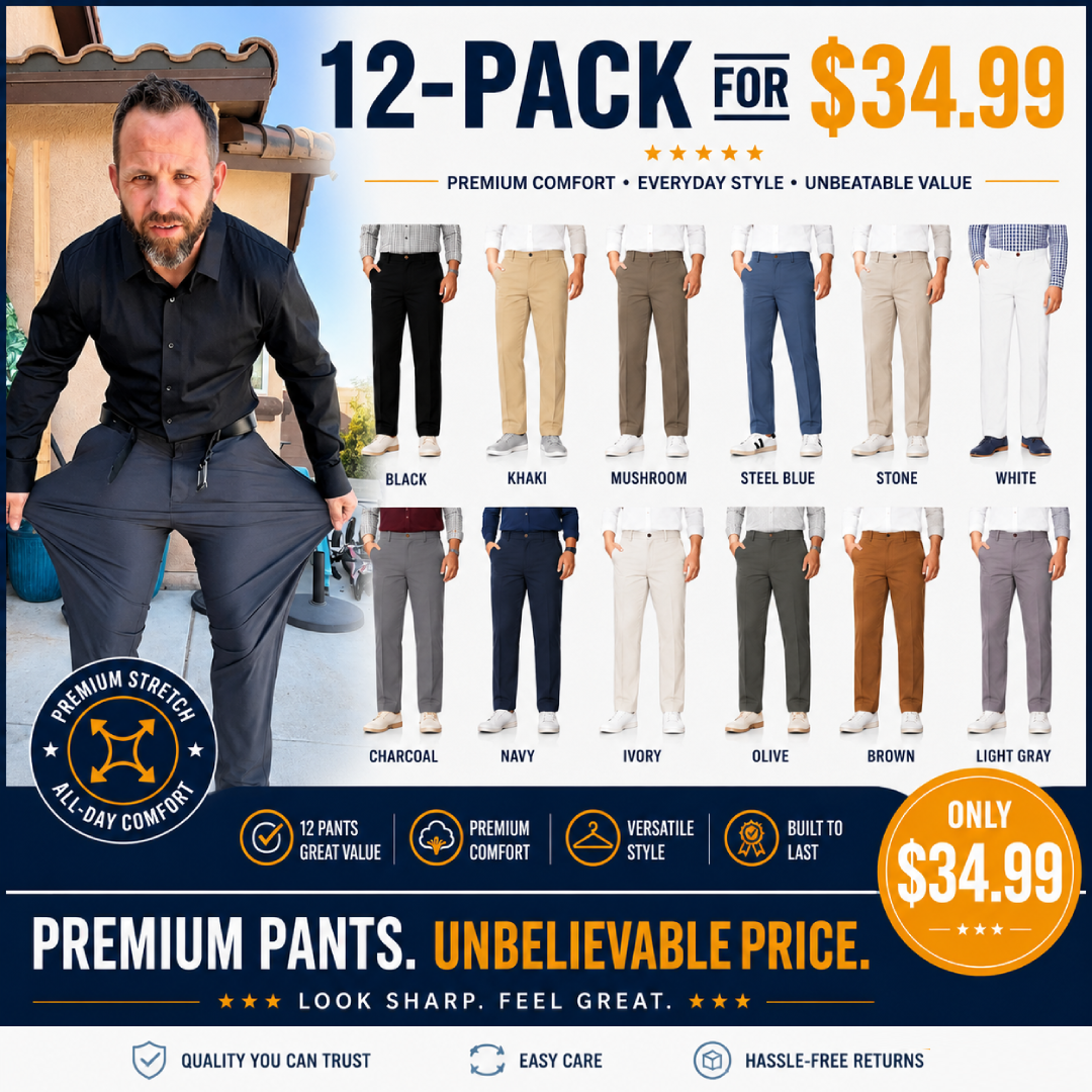 Men's Premium Non-Iron Stretch Classic Casual Trousers