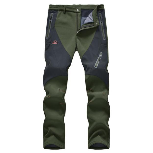 Men's All-Weather Insulated Cargo Pants - Waterproof Winter Snow Trousers with Fleece Lining