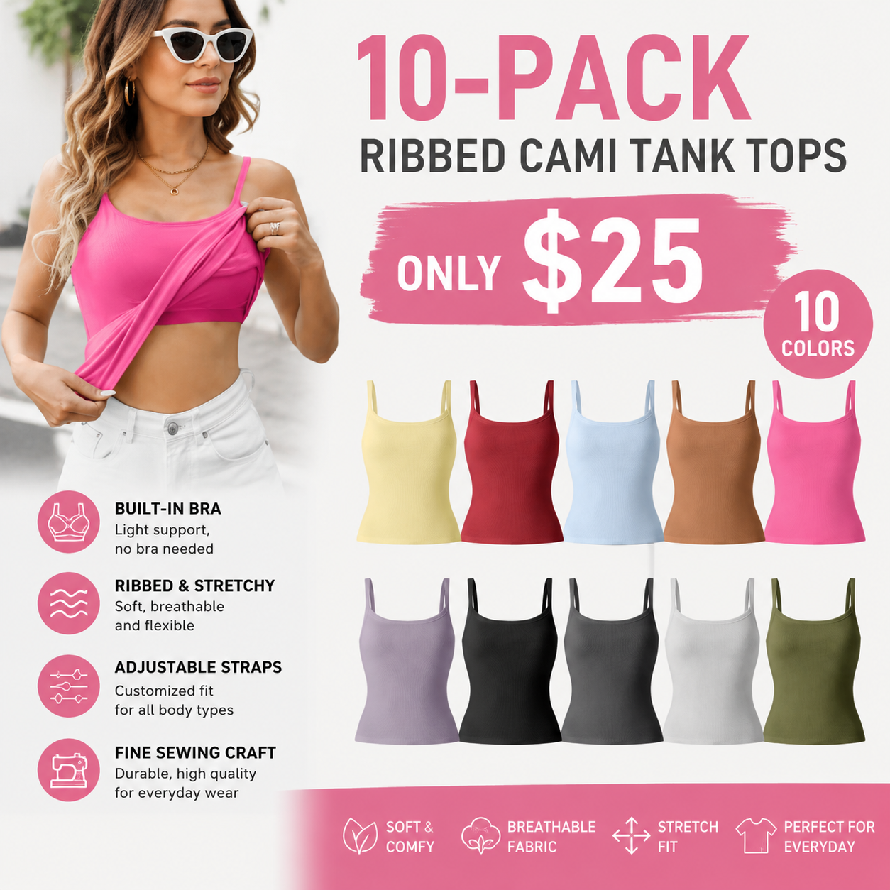 Everyday Cotton Low Back New Airy Bra Tank