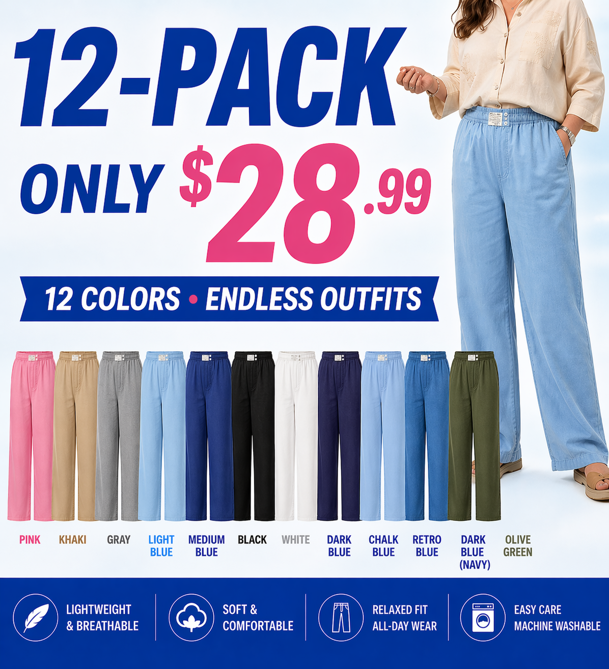 🏆Hot Sale⚡ SoftStretch™ High-Waist Comfort Jeans – Premium Stretch Denim