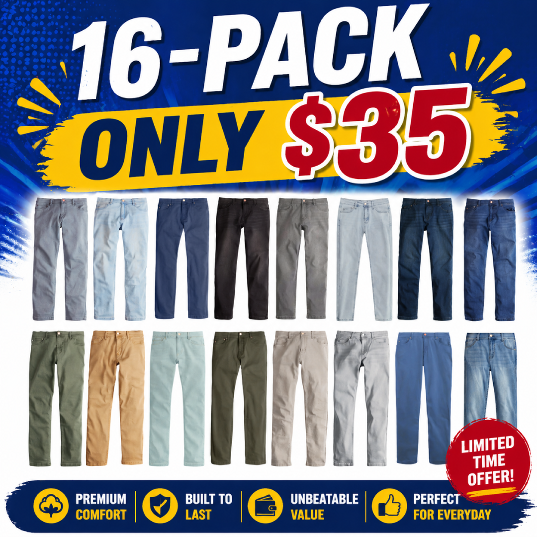 🔥8-PACK🔥Men's Classic 5-Pocket Regular Fit Flex Jean