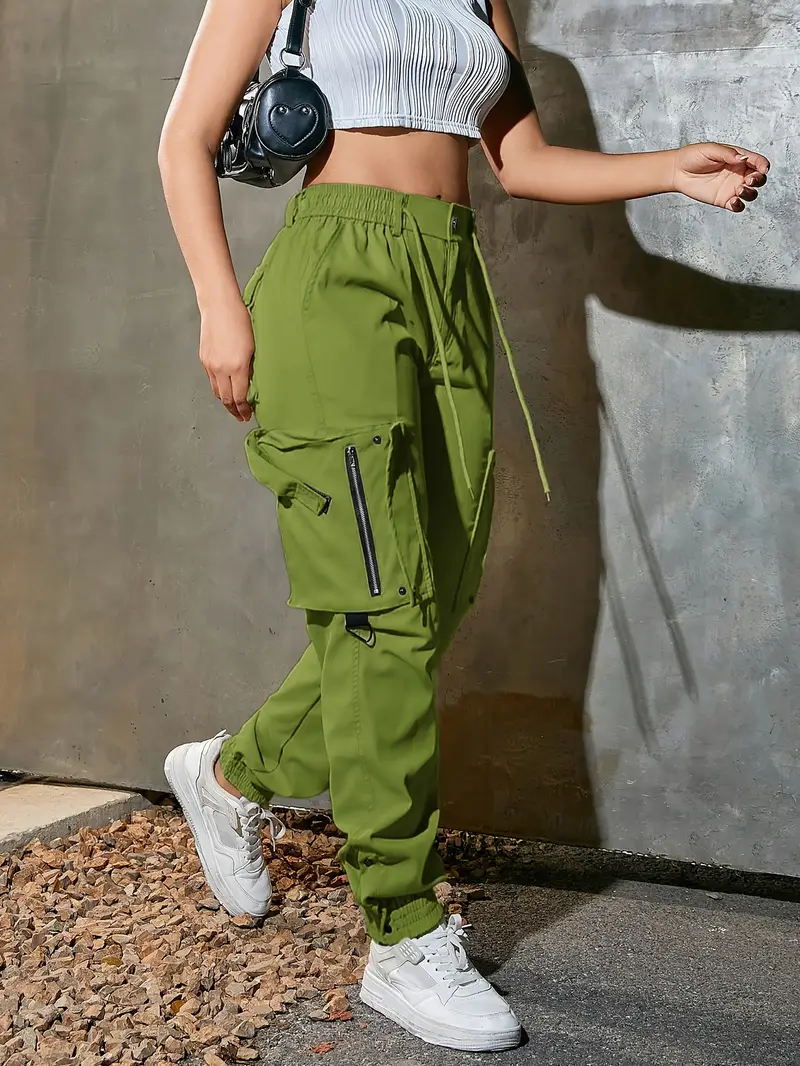 Women’s cotton cargo pants with multiple practical pockets.