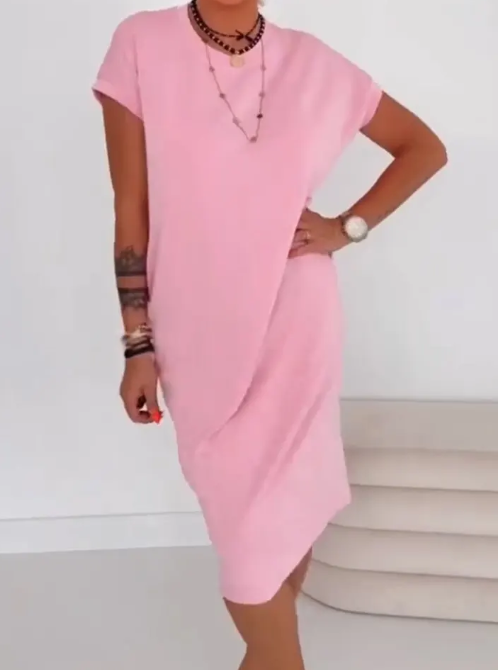 👗 90% OFF NOW! 🛍️ Women's Casual Short Sleeve T-Shirt Dress – Soft, Breathable & Pockets Included 🌿