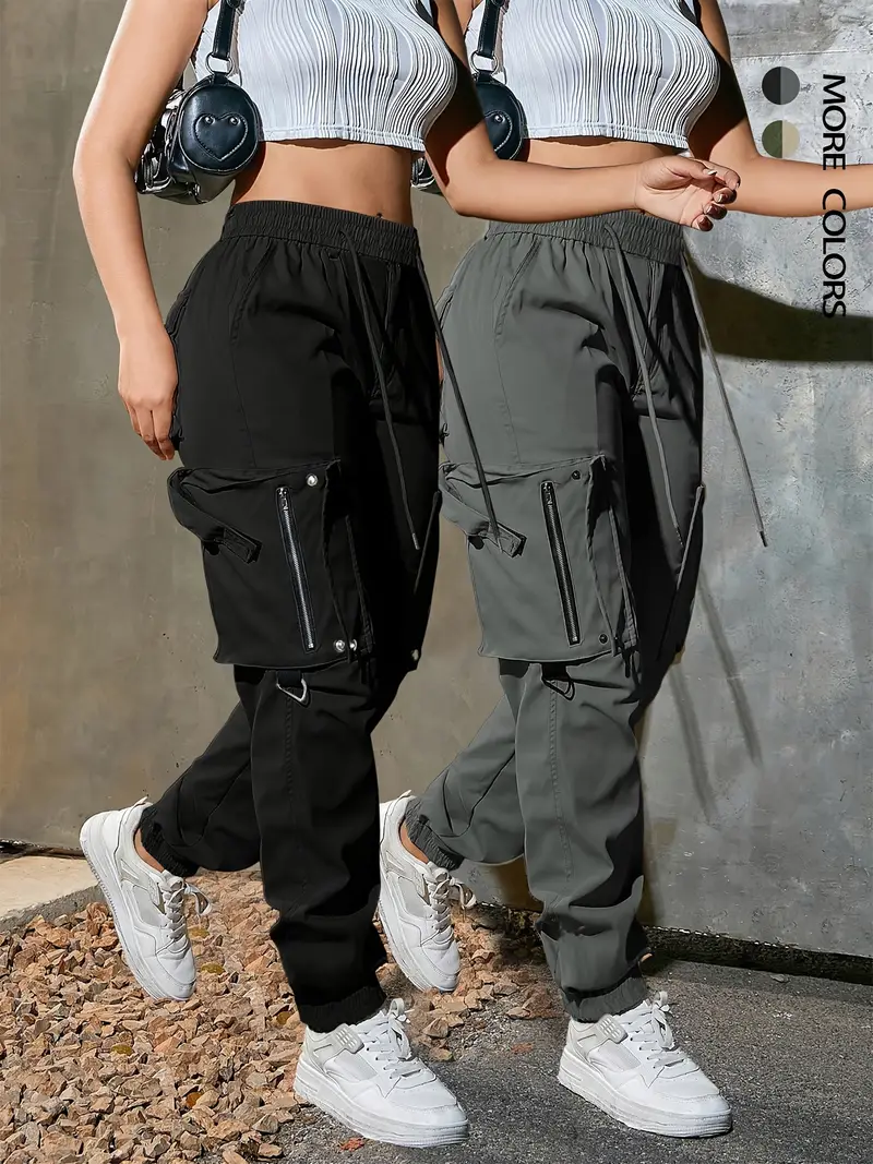 Women’s cotton cargo pants with multiple practical pockets.