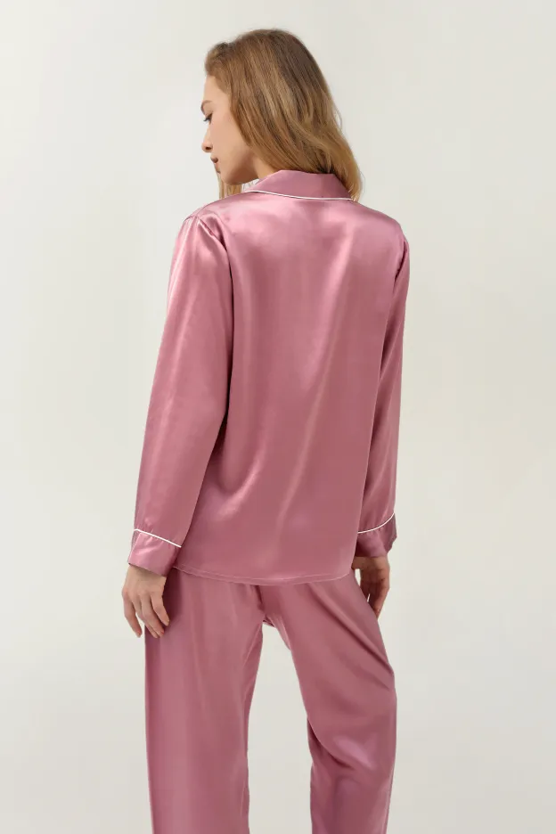 Women’s Long-Sleeve & Pants Silk Pajama
