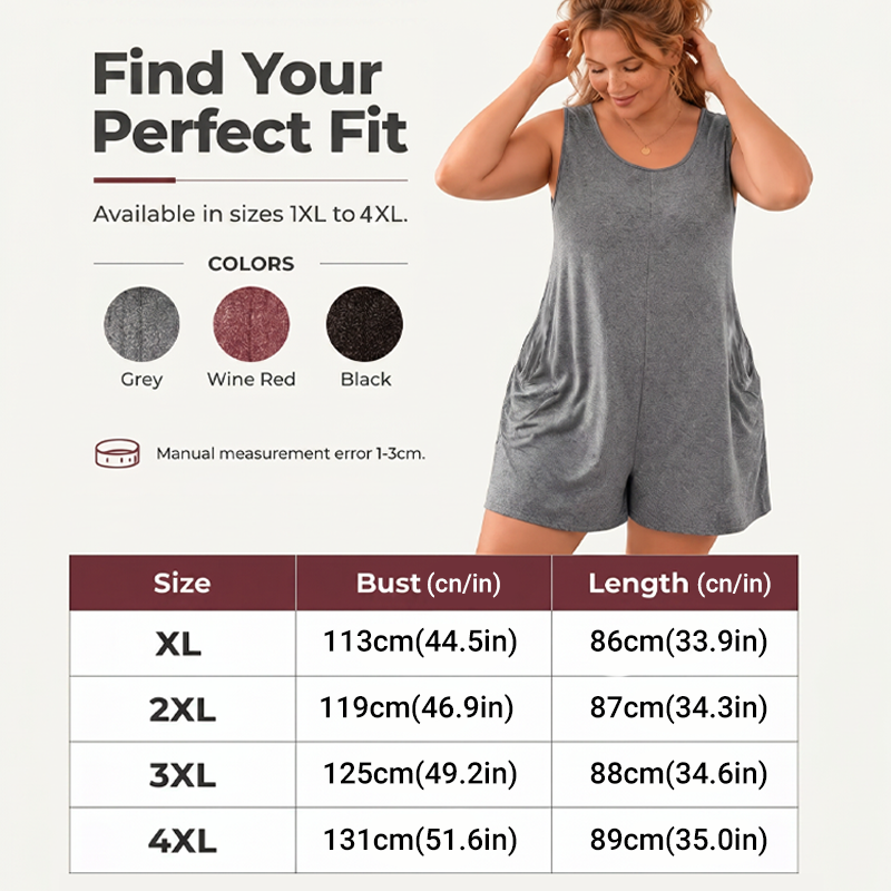 👗 LIMITED-TIME 90% OFF! 💥 Women's Plus Size Sleeveless Jumpsuit with Pockets – Flowy, Comfortable, Versatile ✨