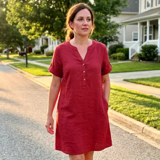 🏖️ LIMITED-TIME 90% OFF! 👗Women's V-Neck Tunic Dress – Relaxed Fit, Pockets & Breathable