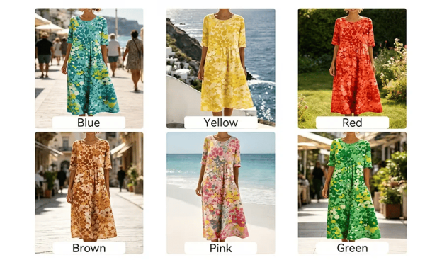 Last Day 89% OFF 🔥 🌼 COLOUR BLOOM: Bright, Soft, Effortless Watercolor Milk Silk Dress
