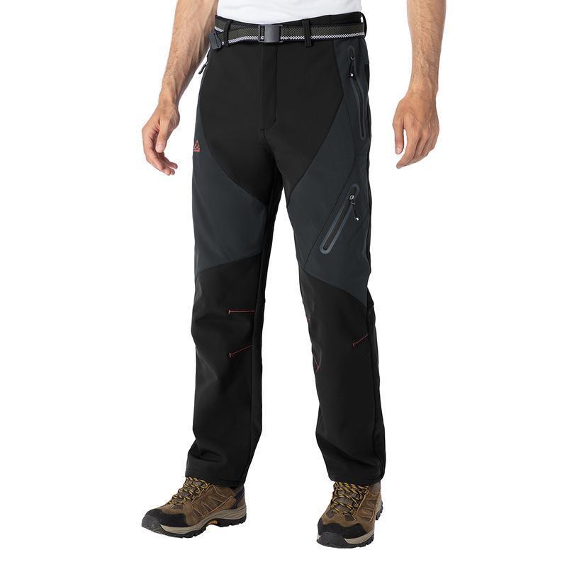Men's All-Weather Insulated Cargo Pants - Waterproof Winter Snow Trousers with Fleece Lining