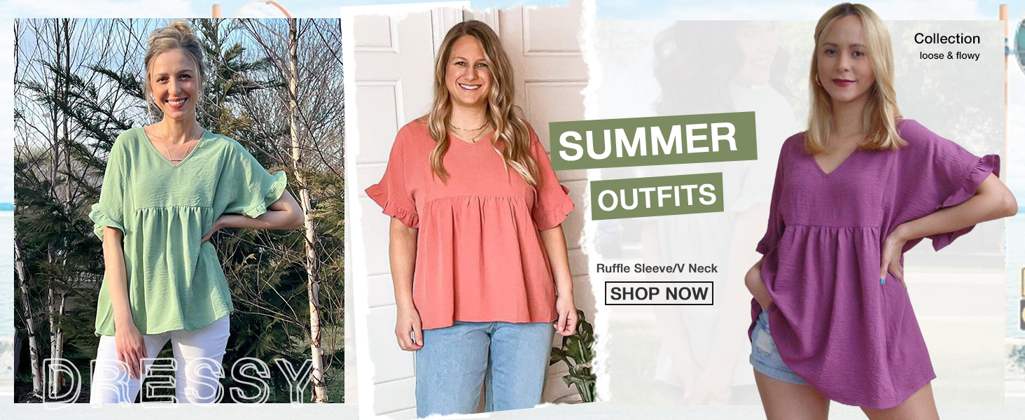 WIHOLL peplum tops for women short sleeve
