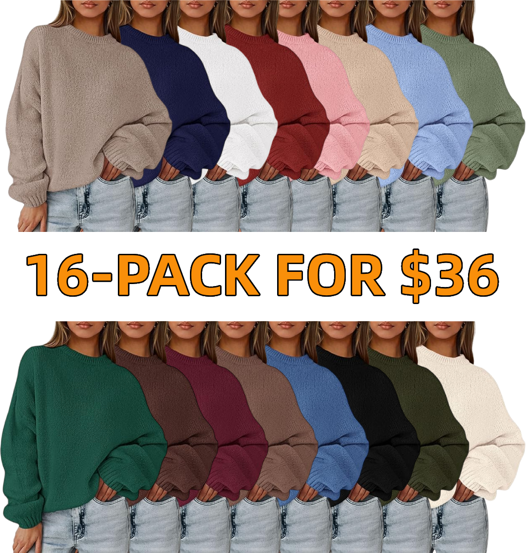 2025 Holiday Outfit: Women's fashionable, casual, loose-fitting, long-sleeved, chunky knit winter pullover sweater.