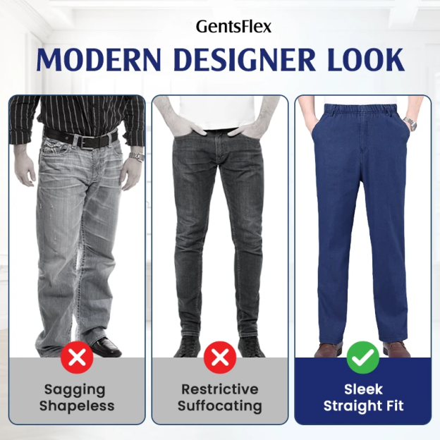 GentsFlex - Flexible Waist Straight Fit Comfort Denim