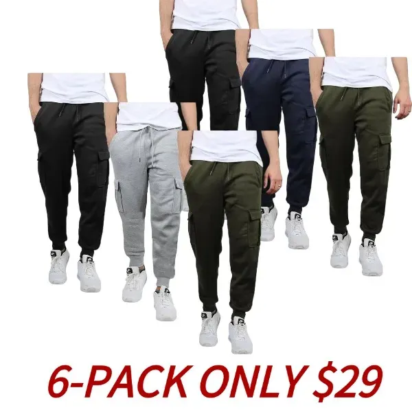 Men's Fleece Lined Cargo Jogger Sweatpants