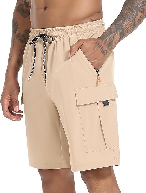 Men's Casual Stretch Cargo Shorts Quick Dry Lightweight Stretch Hiking Shorts for Men with 5 Pockets