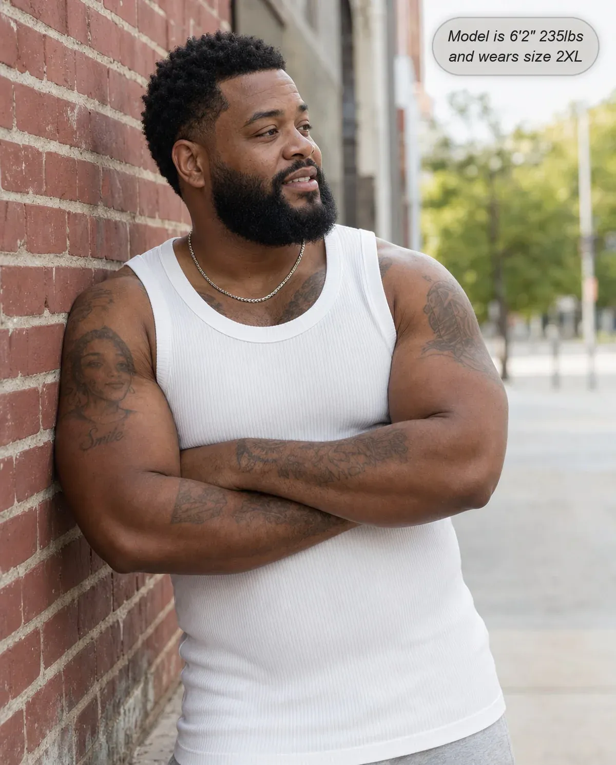 Men's Wide Strap Ribbed Tank Top