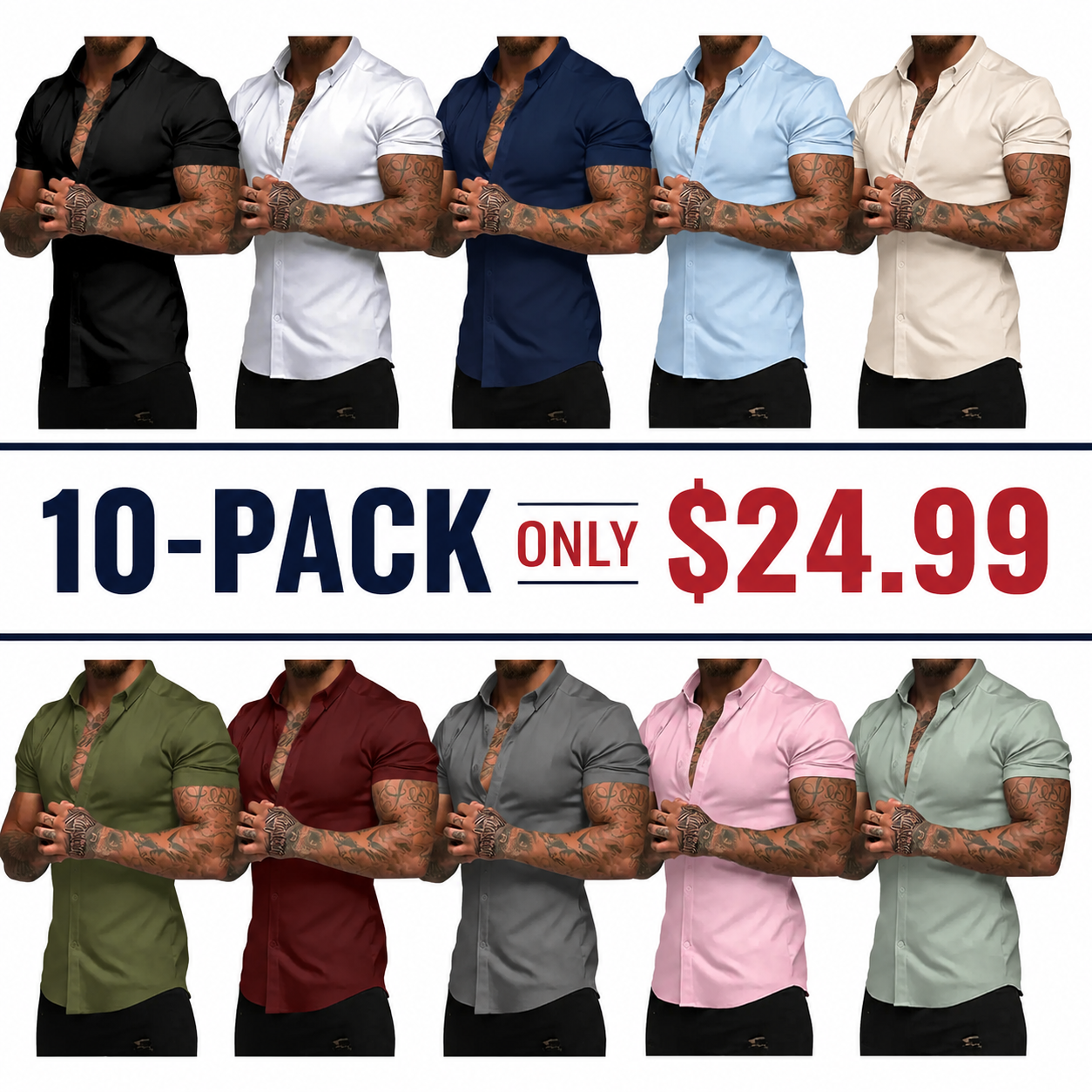 Men's stretch slim fit wrinkle-free shirt