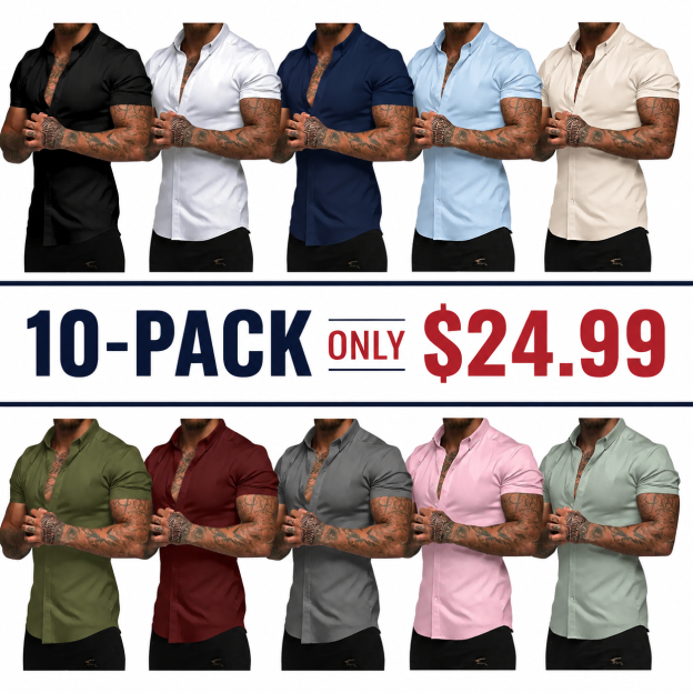 Men's stretch slim fit wrinkle-free shirt