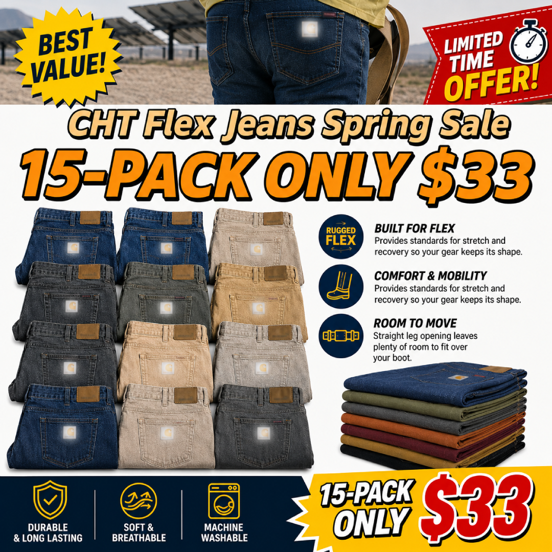 Limited Time Deal – Men’s Multi Pocket Stretch Flex Denim Jeans