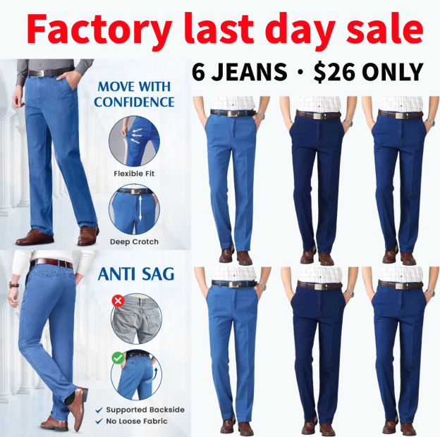 6-Pack Men’s Classic Straight-Fit Stretch Jeans