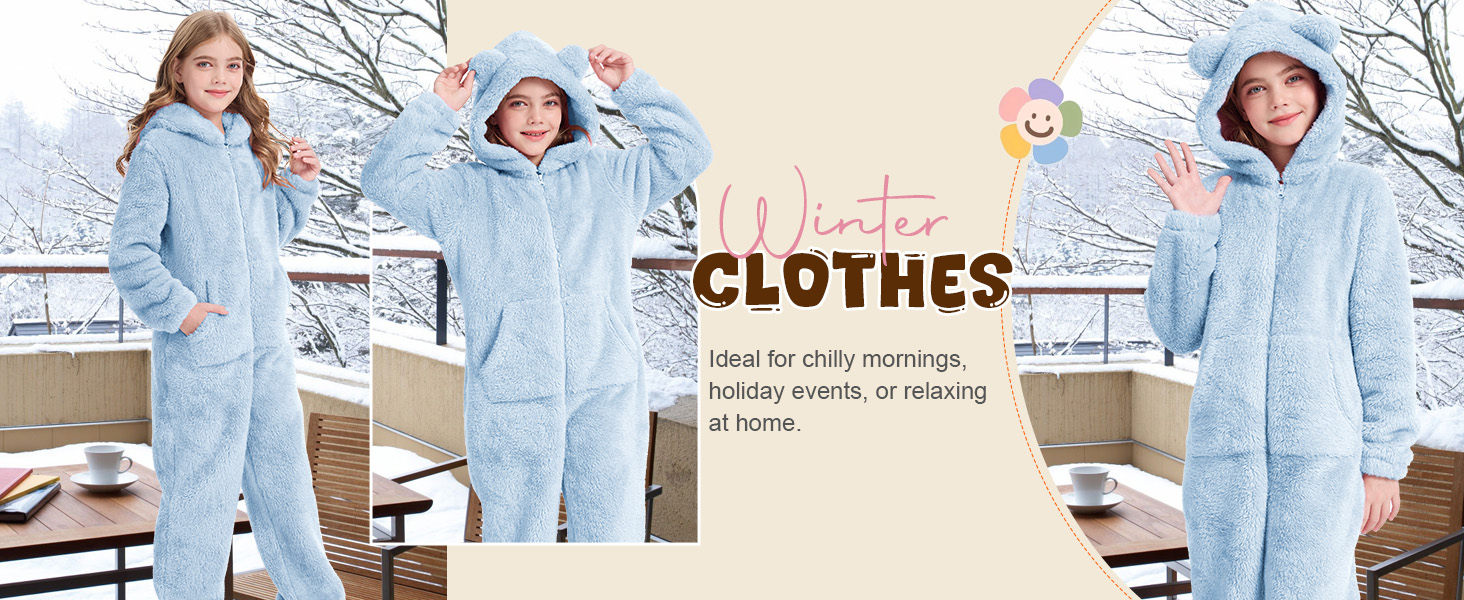 Kids Fleece Jumpsuits