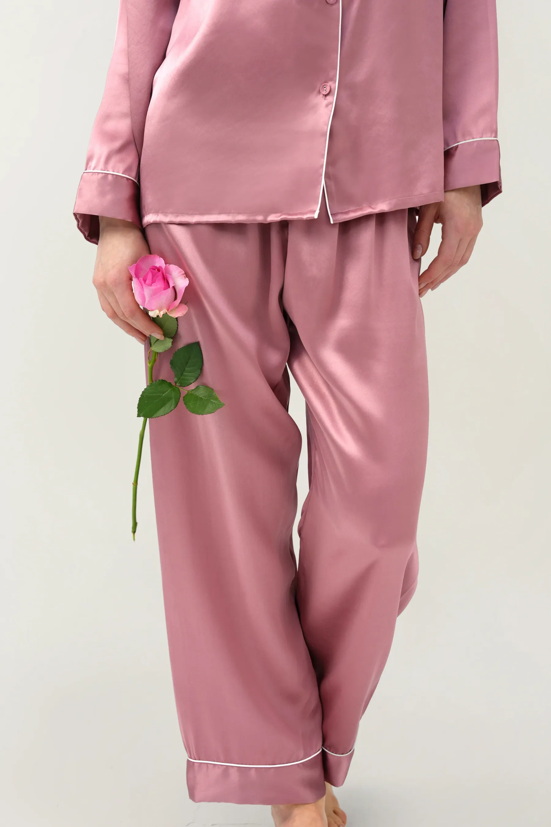 Women’s Long-Sleeve & Pants Silk Pajama