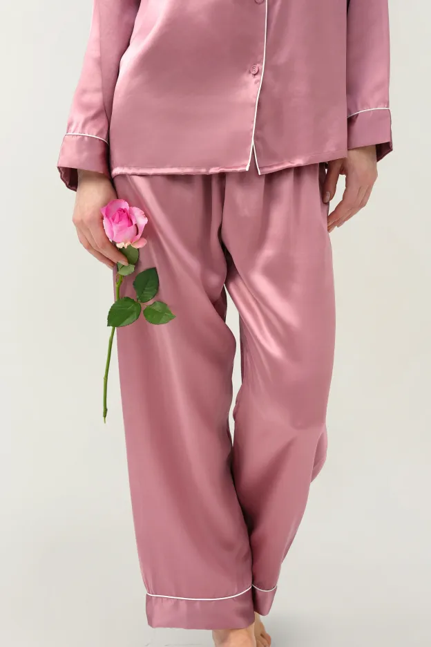 Women’s Long-Sleeve & Pants Silk Pajama