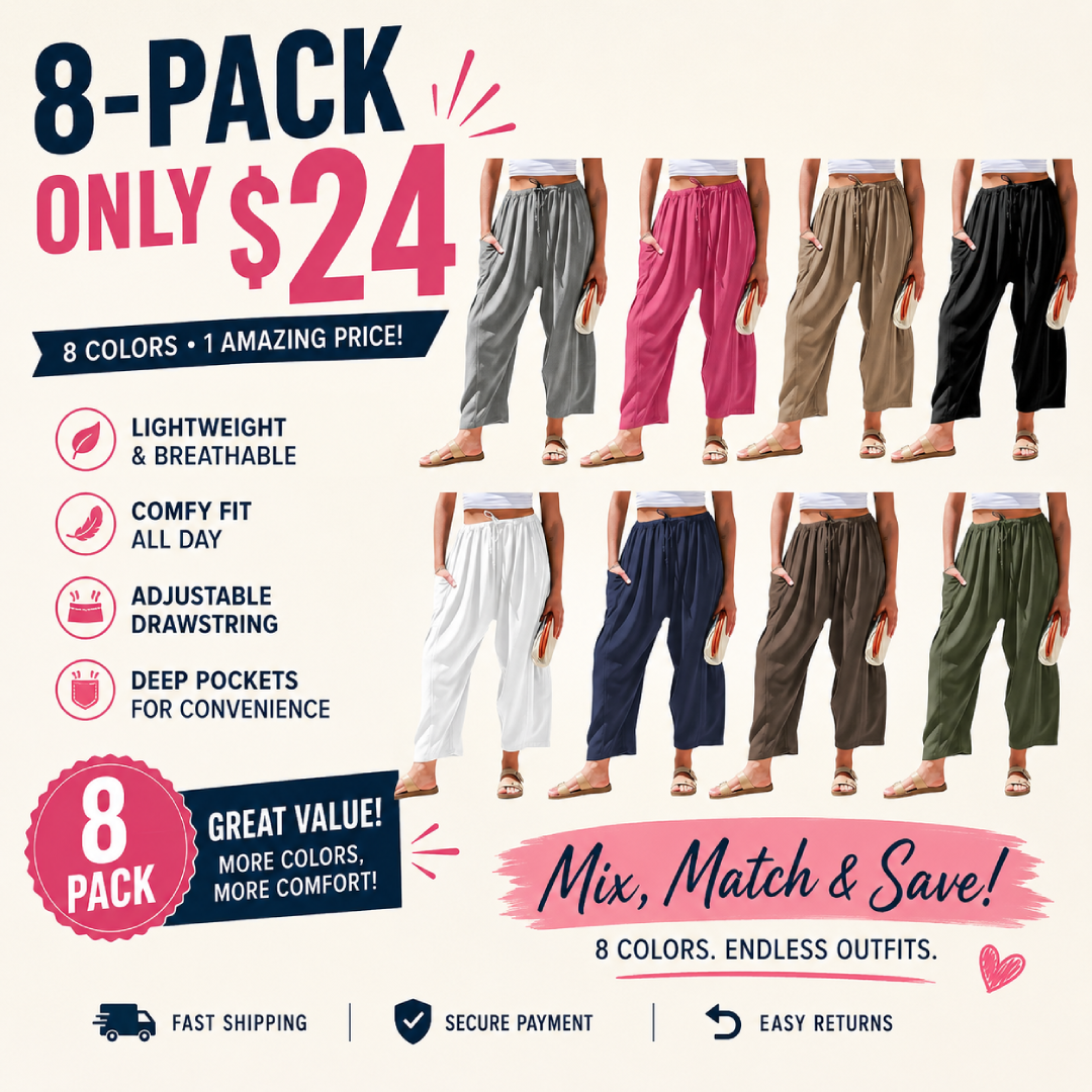 Women Comfort Lightweight Linen Wide Leg Cargo Pants