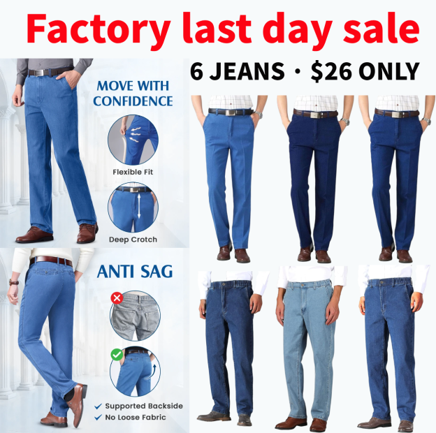 6-Pack Men’s Classic Straight-Fit Stretch Jeans