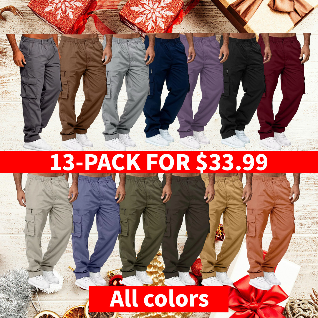 Men Outdoor Cargo Pant Lightweight Tactical Pant Hiking Jogger Classic Fit Multi Pockets