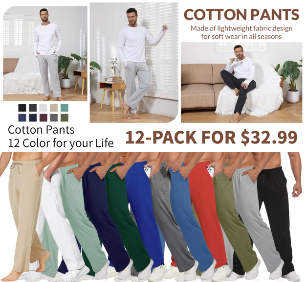 Men's straight casual sports pants