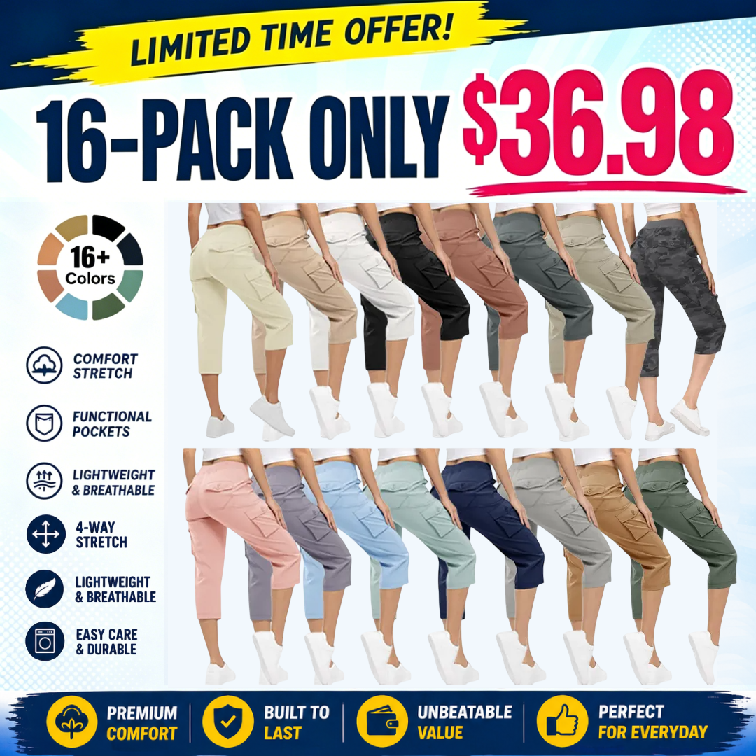 Women’s Loose-Fit Lightweight Quick-Dry Capri Pants with Pockets, Perfect for Summer Travel and Hiking