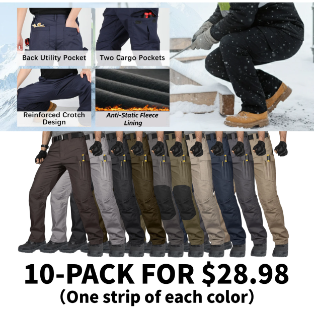FREE SOLDIER Men's Tactical Pants Water Resistant Ripstop Cargo Work Lightweight EDC Hiking Pants with Multi Pockets
