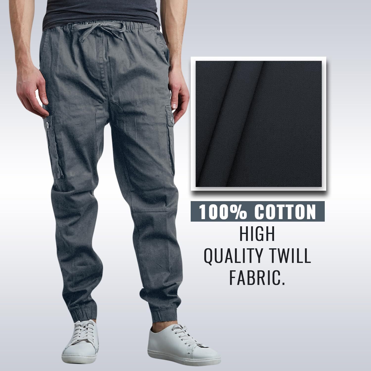 Last Day Promotion🔥3-Pack Men's Cotton Flex Stretch Cargo CombatJogger Pants (Sizes, S-6XL)