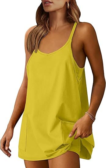Women's Sleeveless Mini Dress with Built-in Shorts