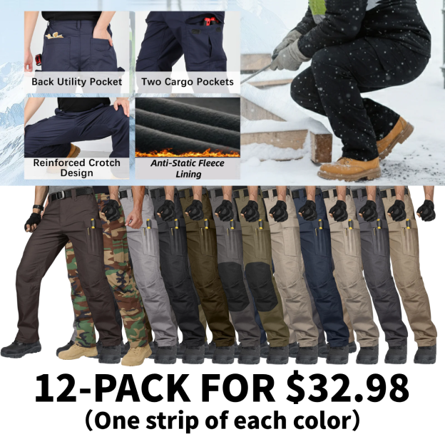 FREE SOLDIER Men's Tactical Pants Water Resistant Ripstop Cargo Work Lightweight EDC Hiking Pants with Multi Pockets