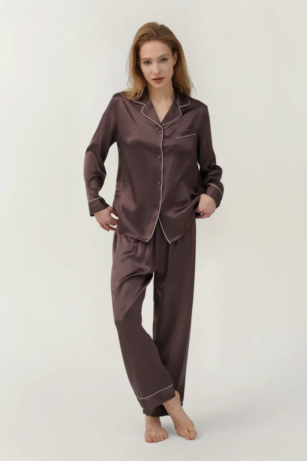 Women’s Long-Sleeve & Pants Silk Pajama