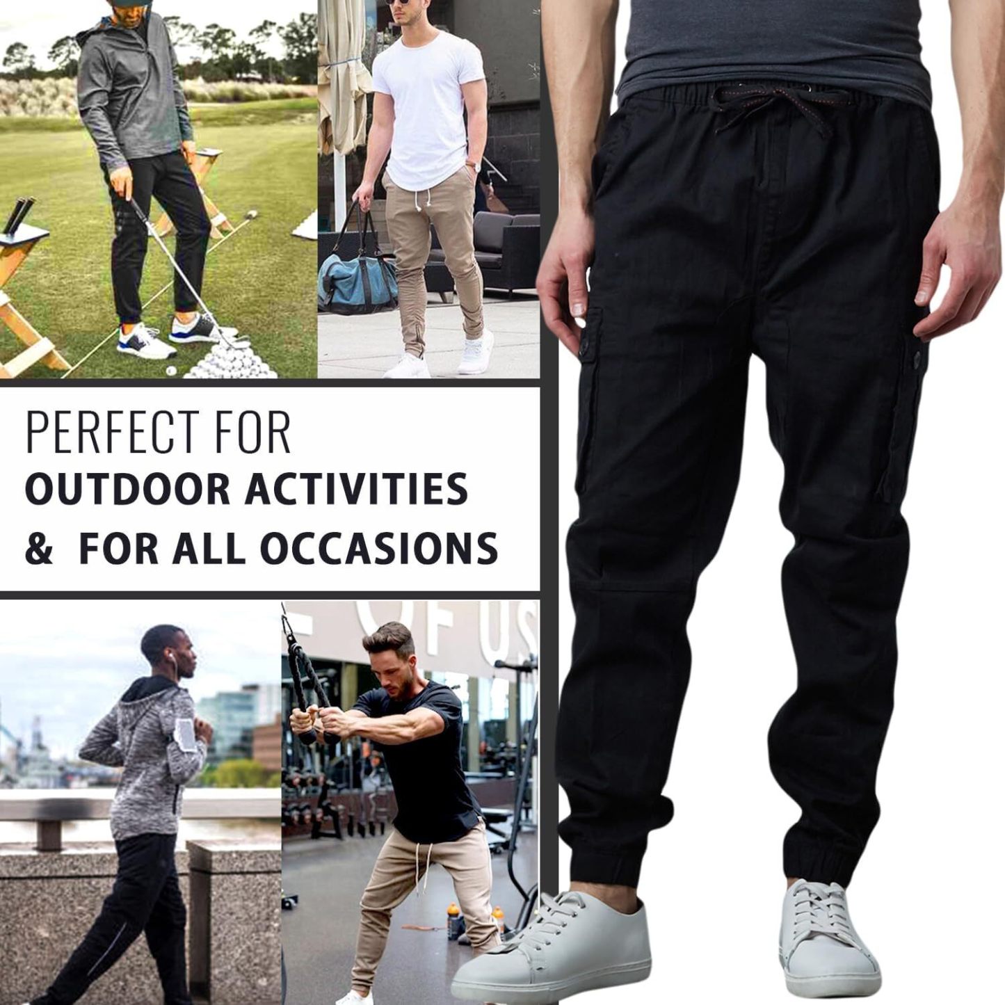 Last Day Promotion🔥3-Pack Men's Cotton Flex Stretch Cargo CombatJogger Pants (Sizes, S-6XL)
