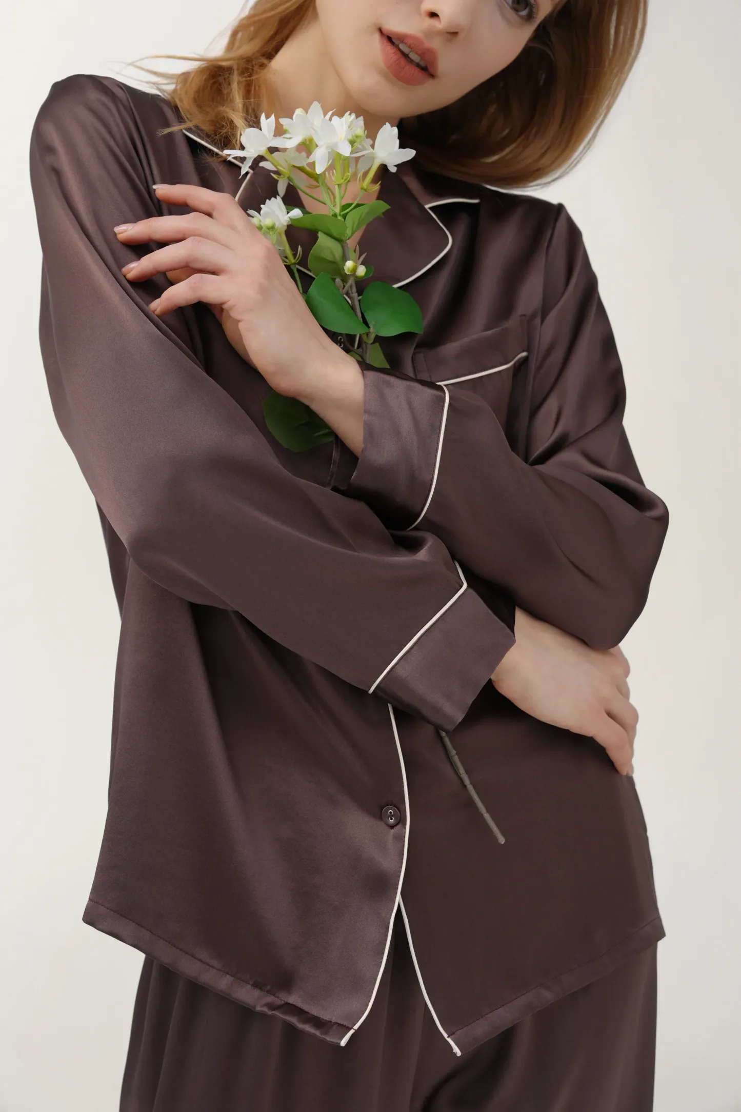 Women’s Long-Sleeve & Pants Silk Pajama