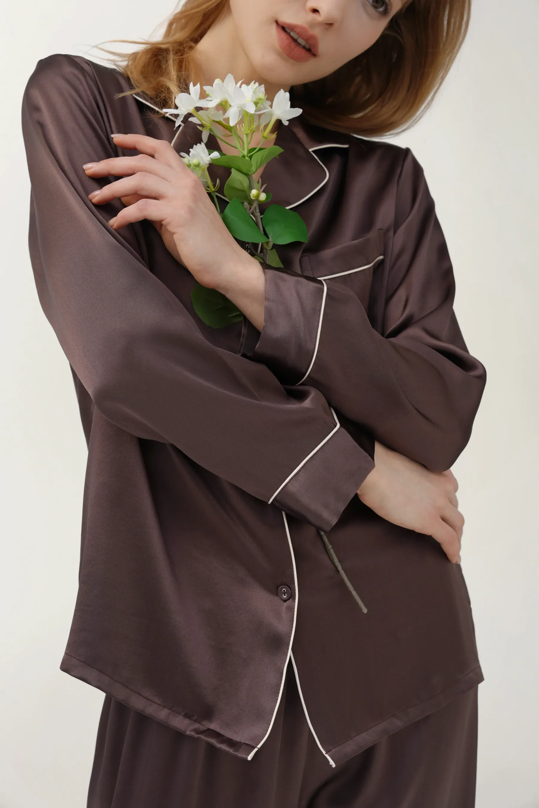 Women’s Long-Sleeve & Pants Silk Pajama